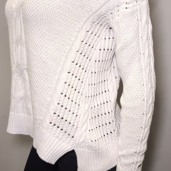 Tommy Hilfiger Cable Knit Sweater Cotton Slouchy Relaxed Fit Open Knit - Picture 5 of 11